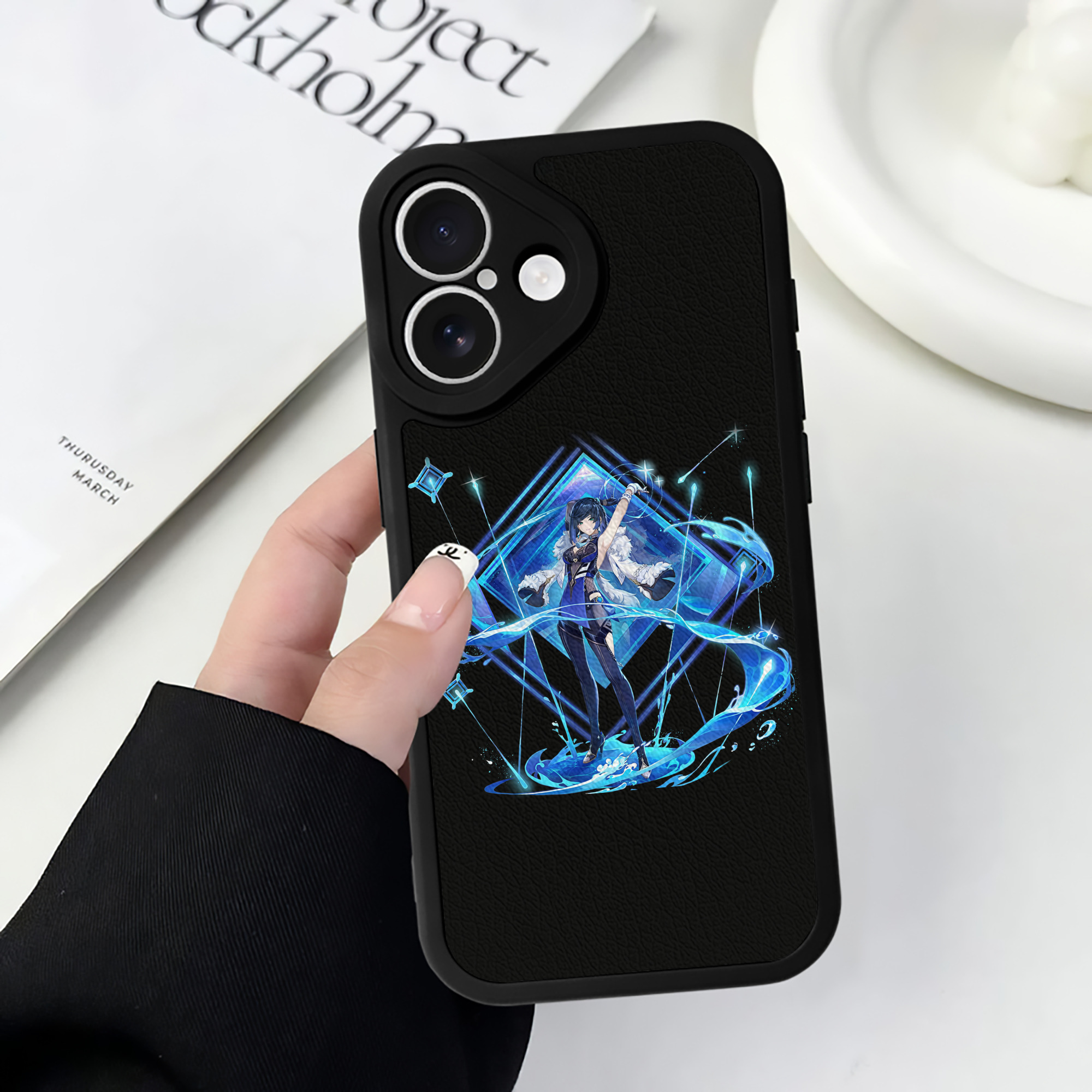 げんし神 夜兰 やらん genshin Yaran 【iPhone 16シリーズ対応】シリコンスマホケース（レザー調） 材質：シリコン